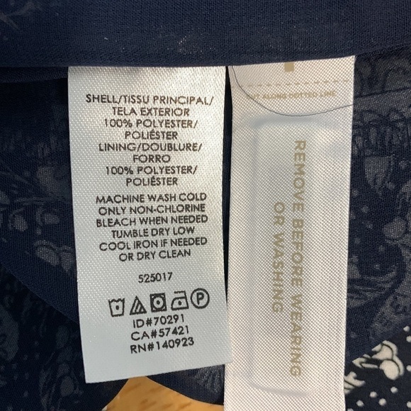 LOFT Floral waist Tie Dress IN NAVY AND WHITE - Picture 8 of 9